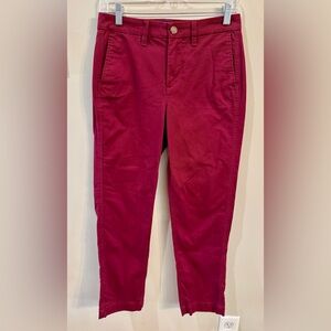J. Crew High-Rise Girlfriend Chino in Burgundy